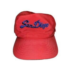Vintage San Diego City Hat Nylon Red Snapback Otto Cap